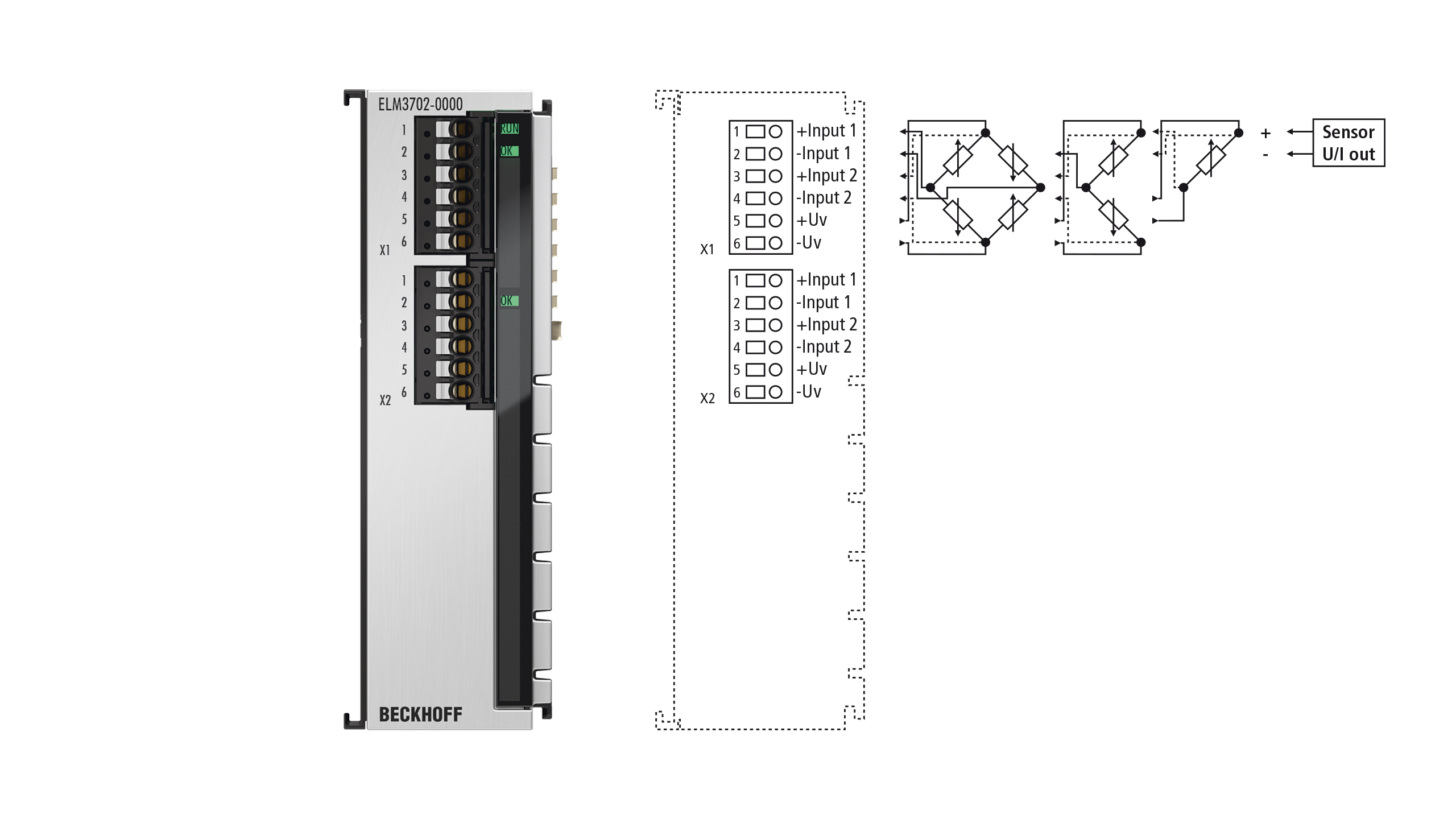ELM3702-0000 | EtherCAT Terminal, 2-channel analog input, multi-function, 24 bit, 10 ksps