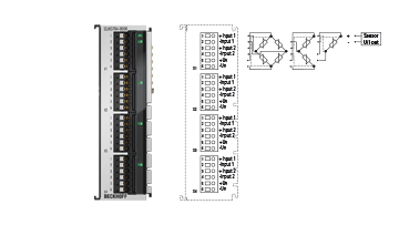 ELM3704-0020 | EtherCAT Terminal, 4-channel analog input, multi-function, 24 bit, 10 ksps, factory calibrated