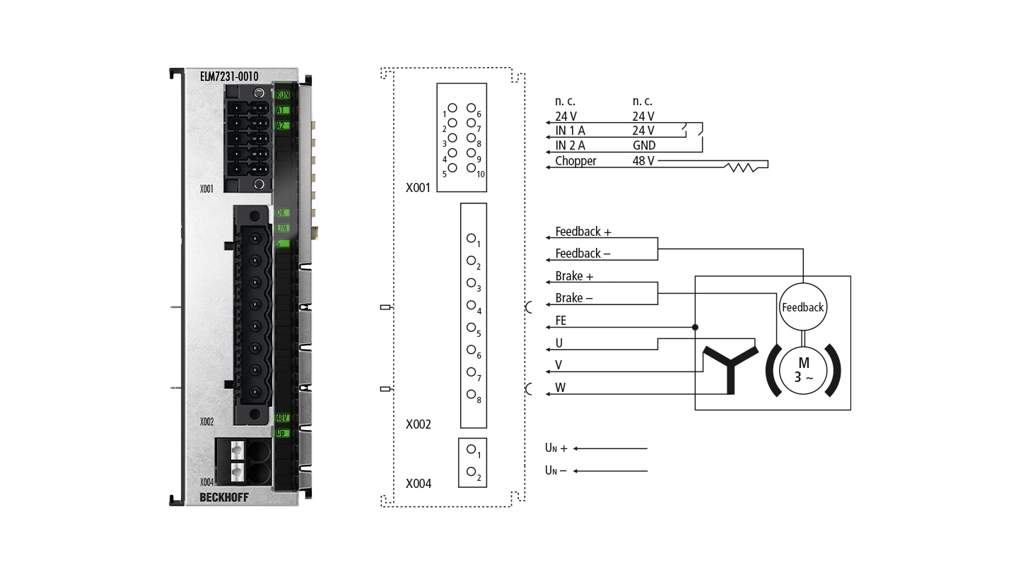 ELM7231-0010 | EtherCAT Terminal, 1-channel motion interface, servomotor, 48 V DC, 16 A, OCT