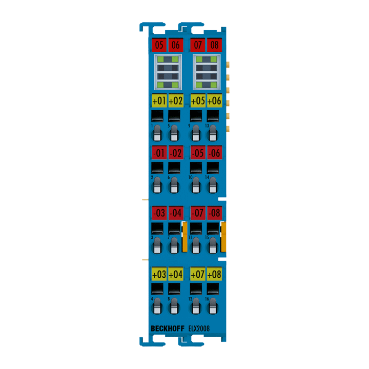 ELX2008 | EtherCAT 端子模块，8 通道数字量输出，24 V DC，30 mA，Ex i