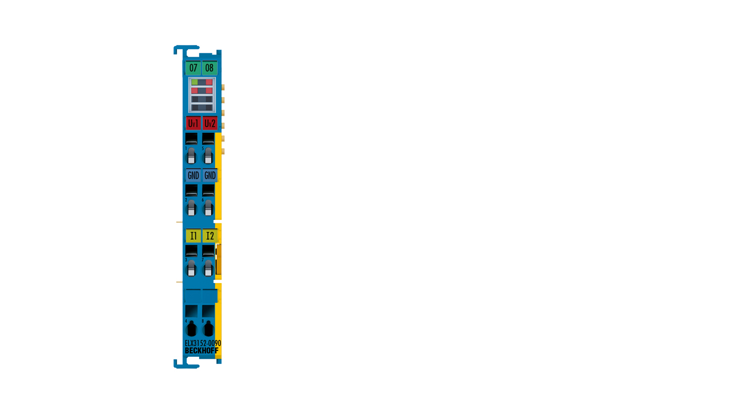 ELX3152-0090 | EtherCAT Terminal, 2-channel analog input, current, 0/4…20 mA, 16 bit, single-ended, Ex i, TwinSAFE SC