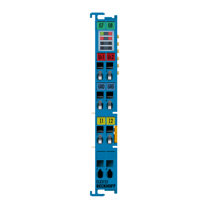 ELX3152 | EtherCAT-Klemme, 2-Kanal-Analog-Eingang, Strom, 0/4…20 mA, 16 Bit, single-ended, Ex i