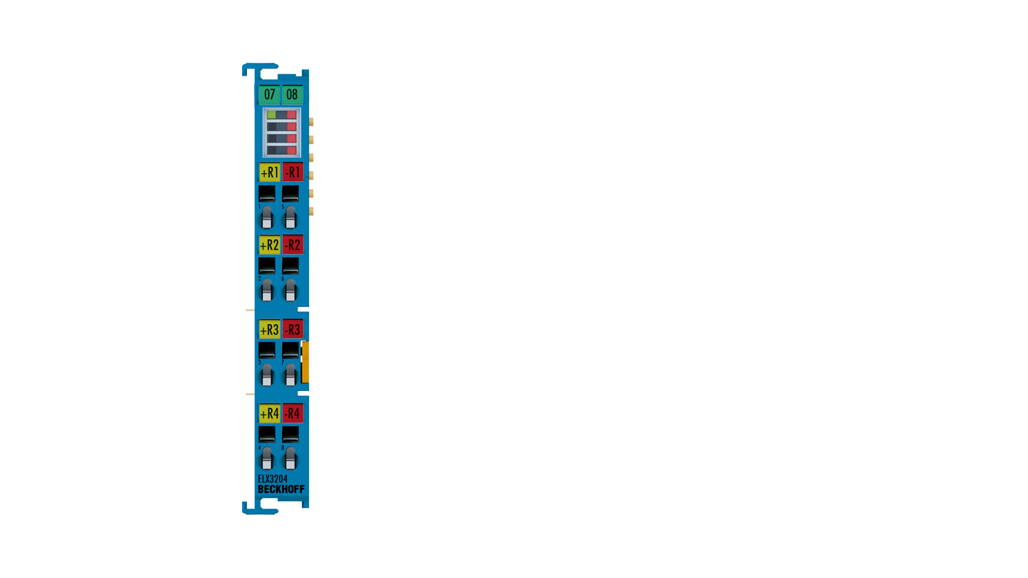 ELX3204 | EtherCAT Terminal, 4-channel analog input, temperature, RTD (Pt100), 16 bit, Ex i