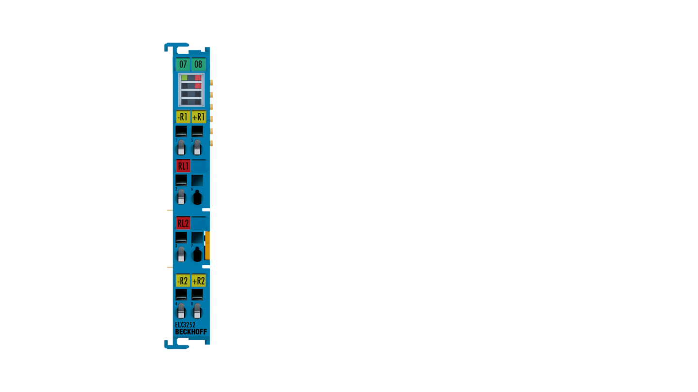 ELX3252 | EtherCAT Terminal, 2-channel analog input, potentiometer, 300 Ω…40 kΩ, 16 bit, Ex i