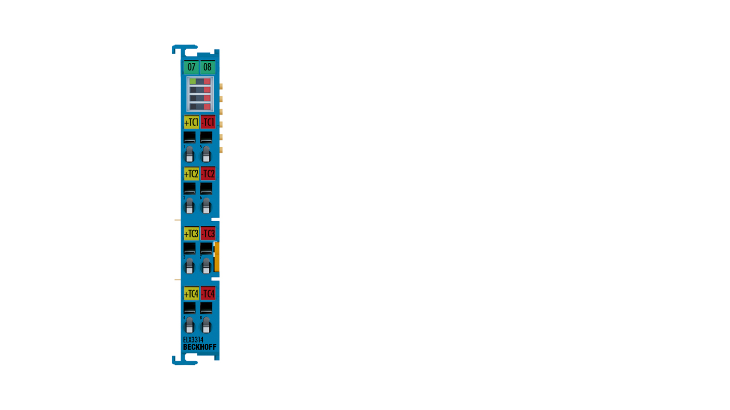 ELX3314 | EtherCAT Terminal, 4-channel analog input, temperature, thermocouple, 16 bit, Ex i
