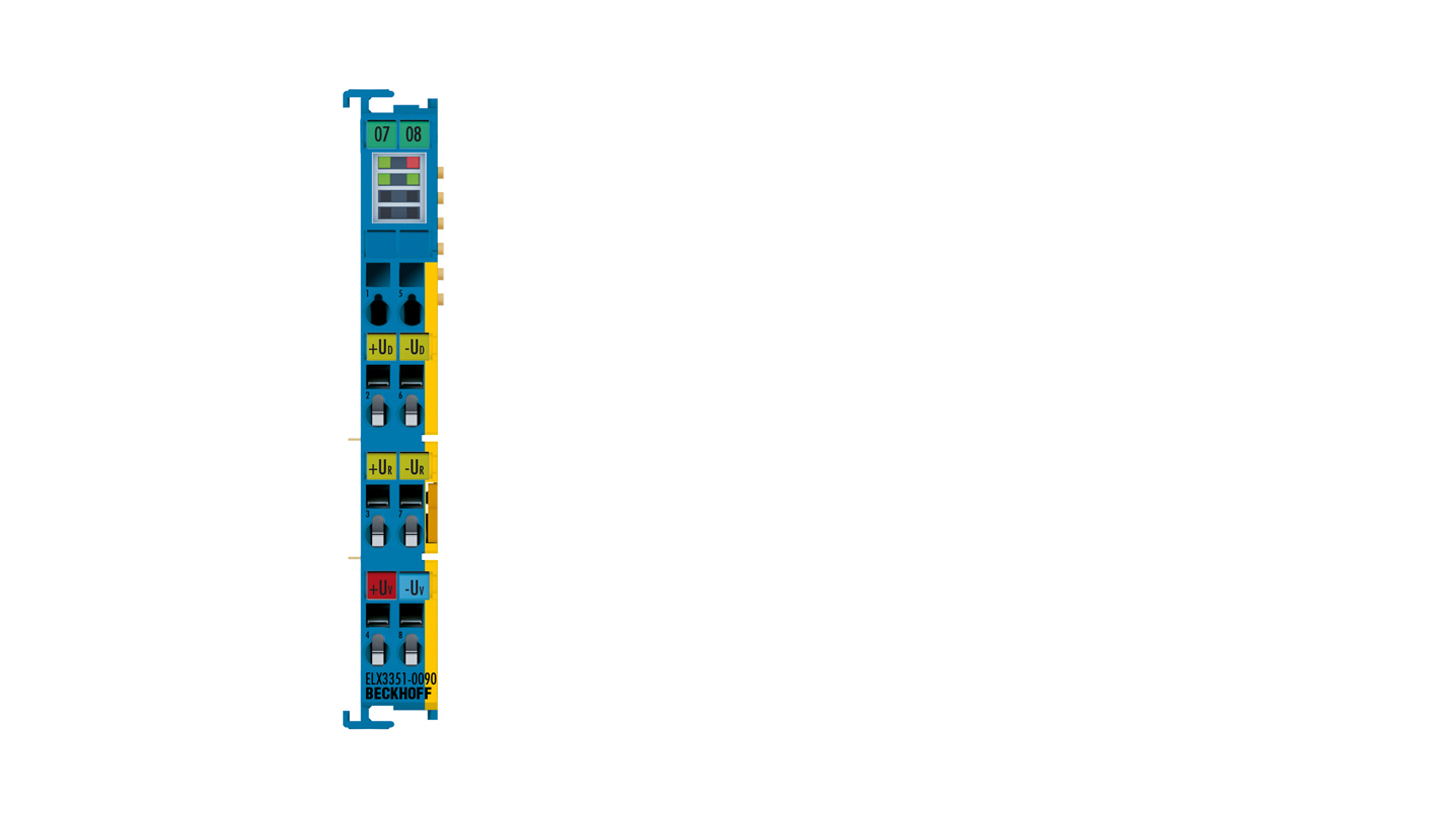 ELX3351-0090 | EtherCAT 端子模块，1 通道模拟量输入，测量电桥，全桥，24 位，Ex i，TwinSAFE SC