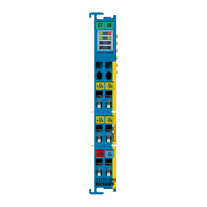 ELX3351-0090 | EtherCAT Terminal, 1-channel analog input, measuring bridge, full bridge, 24 bit, Ex i, TwinSAFE SC