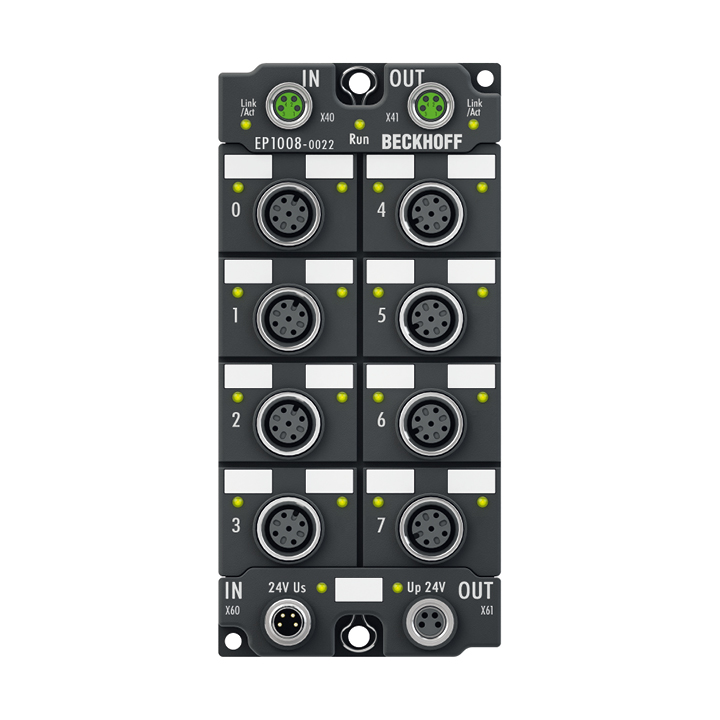 EP1008-0022 | EtherCAT Box, 8-channel digital input, 24 V DC, 3 ms, M12