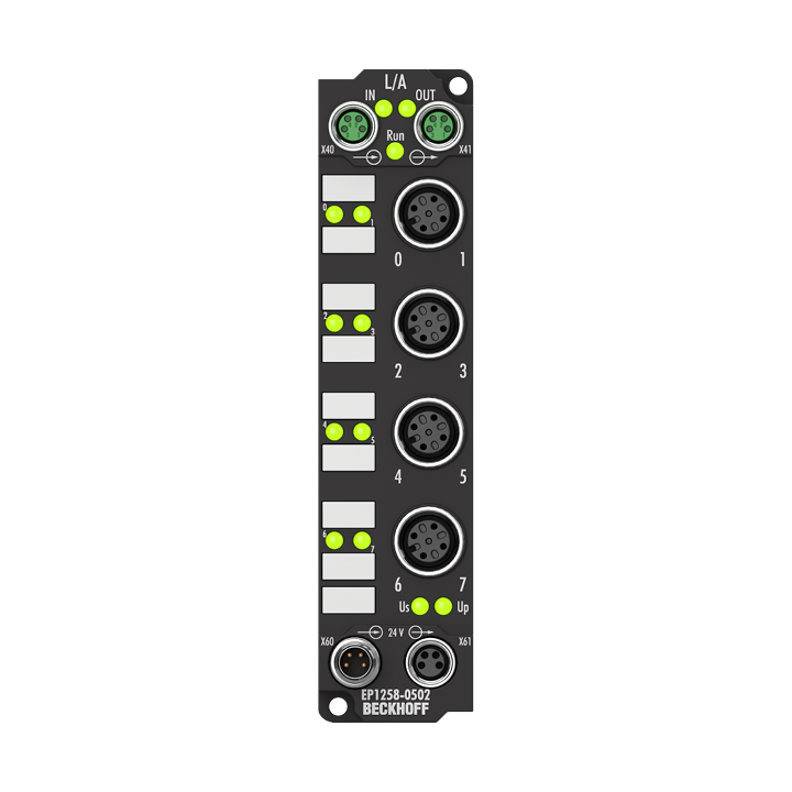 EP1258-0502 | EtherCAT Box, 8-Kanal-Digital-Eingang, 24 V DC, 1 µs, M12, Multi-Timestamp