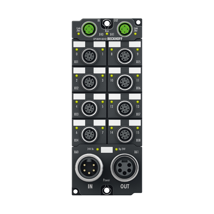 EP1809-0042 | EtherCAT Box, 16-channel digital input, 24 V DC, 3 ms, M12