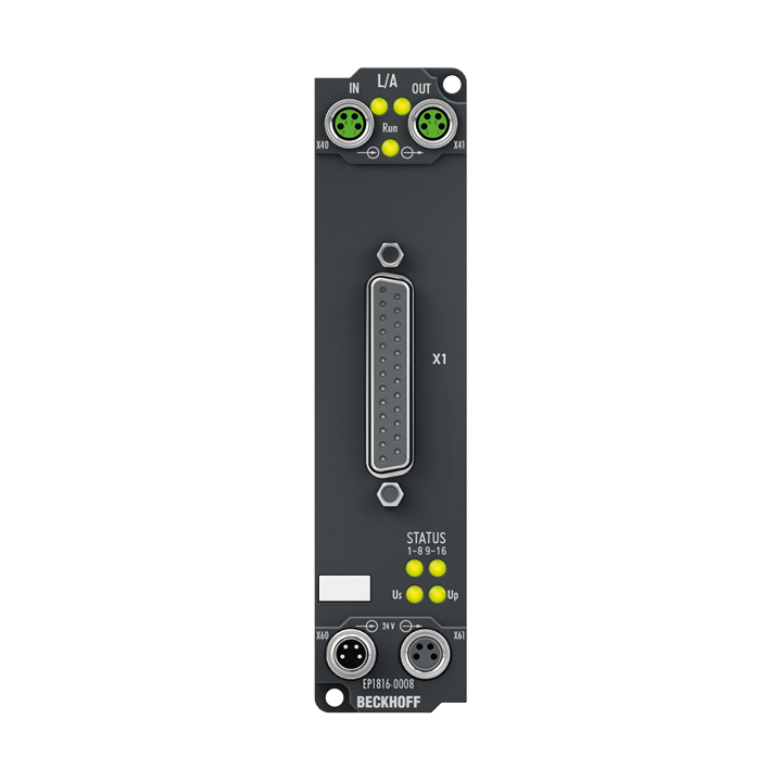 EP1816-0008 | EtherCAT Box, 16-channel digital input, 24 V DC, 10 µs, D-sub