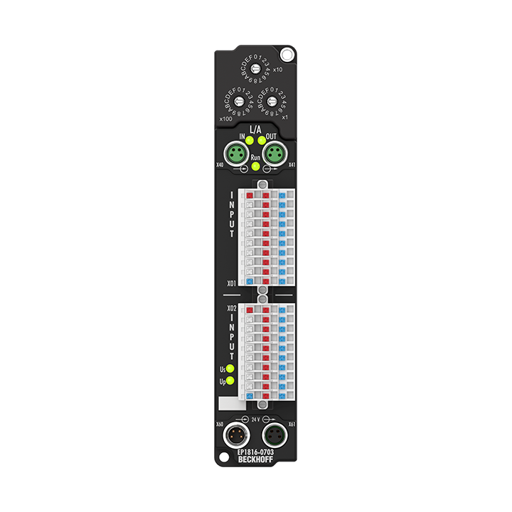 EP1816-0703 | EtherCAT Box, 16-channel digital input, ID switch, 24 V DC, 10 µs, IP20 connector