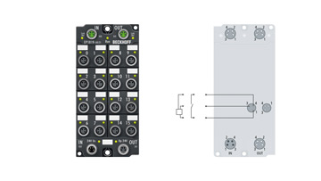 EP1819-0021 | EtherCAT Box, 16-channel digital input, 24 V DC, 10 µs, M8