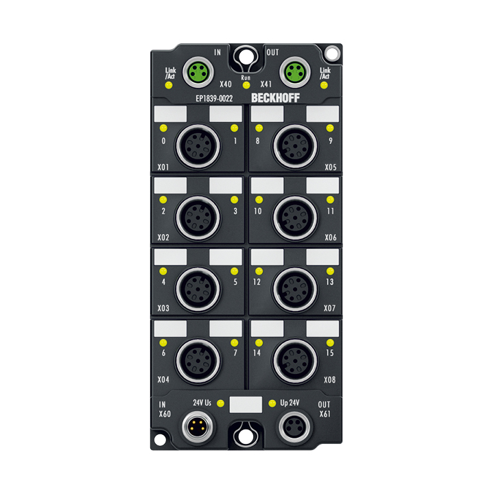 EP1839-0022 | EtherCAT Box, 16-channel digital input, 24 V DC, M12, with diagnostics