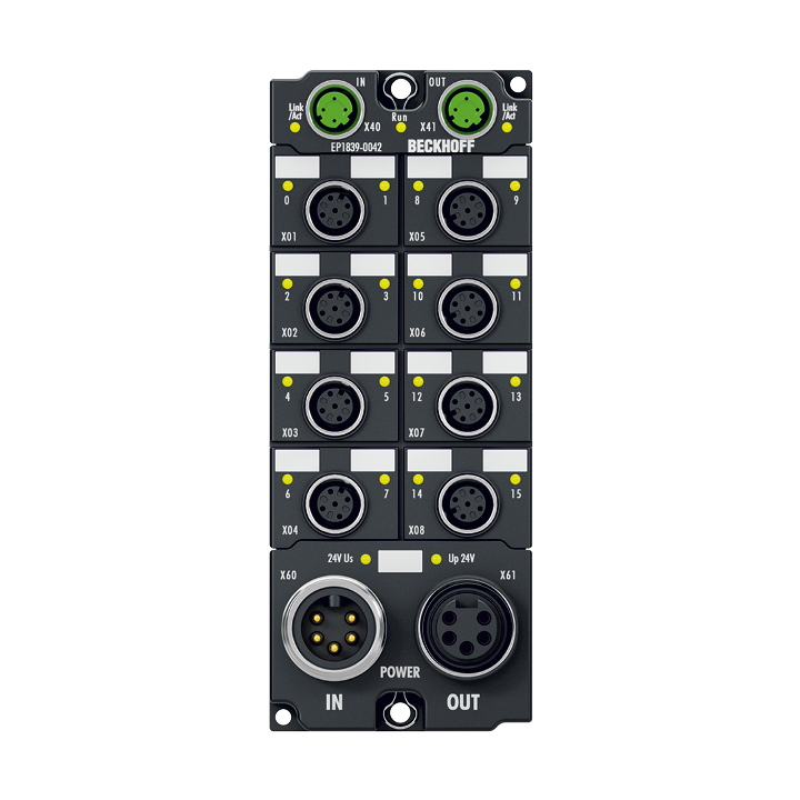 EP1839-0042 | EtherCAT Box, 16-channel digital input, 24 V DC, M12, with diagnostics