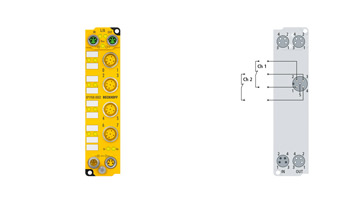 EP1908-0002 | EtherCAT Box, 8-channel digital input, 24 V DC, M12, TwinSAFE