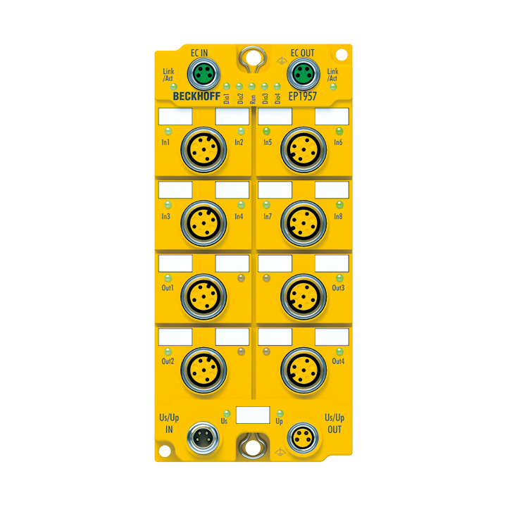 EP1957-0022 | EtherCAT Box, 8-Kanal-Digital-Eingang + 4-Kanal-Digital-Ausgang, 24 V DC, 0,5 A, M12, TwinSAFE, TwinSAFE Logic