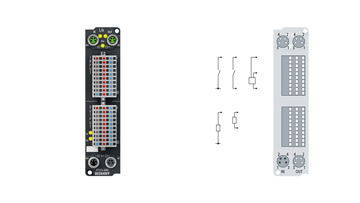 EP2316-0003 | EtherCAT Box, 8-channel digital input + 8-channel digital output, 24 V DC, 10 µs, 0.5 A, IP20 connector
