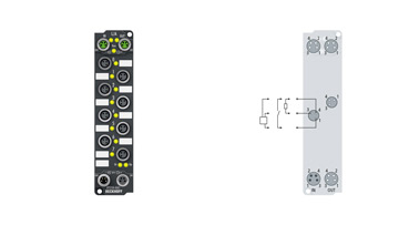 EP2338-0001 | EtherCAT Box, 8-channel digital combi, 24 V DC, 10 µs, 0.5 A, M8