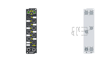 EP2338-1001 | EtherCAT Box, 8-channel digital combi, 24 V DC, 3 ms, 0.5 A, M8