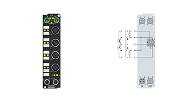 EP2338-3002 | EtherCAT Box, 8-channel digital combi, 24 V DC, 10 µs, 0.5 A, M12, with ⏚