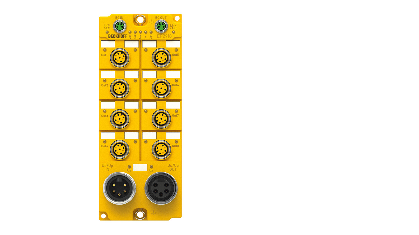 EP2918-0032 | EtherCAT Box, 8-channel digital output, 24 V DC, 2 A