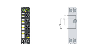 EP3314-0002 | EtherCAT Box, 4-Kanal-Analog-Eingang, Temperatur, Thermoelement, 16 Bit, M12