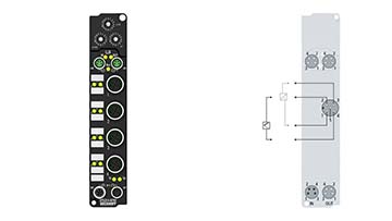 EP3314-0702 | EtherCAT Box, 4-channel analog input, ID switch, temperature, thermocouple, 16 bit, M12