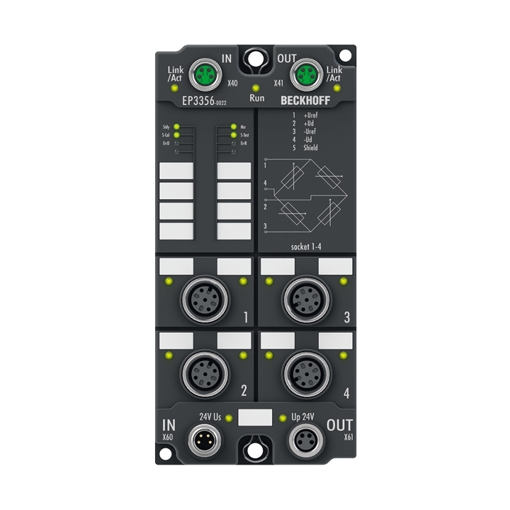 EP3356-0022 | EtherCAT Box, 1-Kanal-Analog-Eingang, Messbrücke, Vollbrücke, 24 Bit, M12