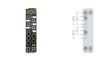 EP3744-0041 | EtherCAT Box, 4-channel analog input + 8-channel digital combi, pressure, 0…1000 hPa (0…+1 bar), M8