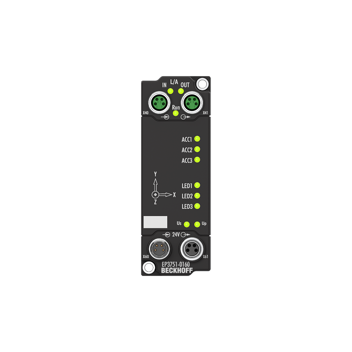 EP3751-0160 | EtherCAT Box, 1-channel, 1 x 3-axis accelerometers