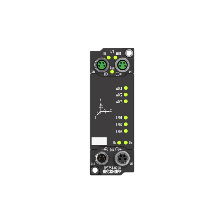 EP3751-0260 | EtherCAT Box, 1-channel, 1 x 3-axis accelerometer, 1 x 3-axis gyroscope