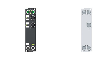 EP4314-1002 | EtherCAT Box, 2-Kanal-Analog-Eingang + 2-Kanal-Analog-Ausgang, Multifunktion, ±20 mA, 16 Bit, single-ended, M12