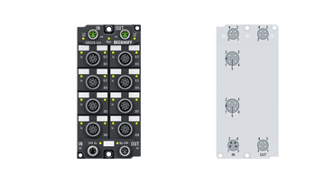 EP4378-1022 | EtherCAT Box, 4-Kanal-Analog-Eingang + 4-Kanal-Analog-Ausgang, Multifunktion, ±10 V, 0/4…±20 mA, 16 Bit, single-ended, M12