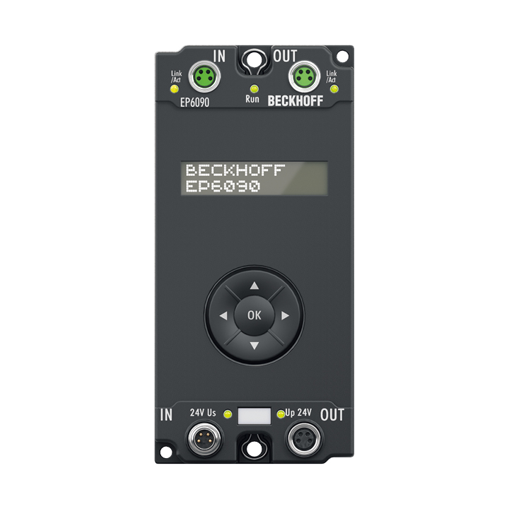 EP6090-0000 | EtherCAT Box, Display mit Navigationstaster, Betriebsstundenzähler