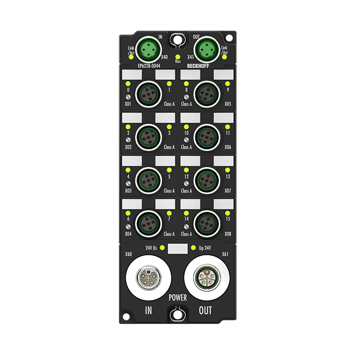 EP6228-0044 | EtherCAT Box, 8-Kanal-Kommunikations-Interface + 8-Kanal-Digital-Kombi, IO-Link, Master, Class A, M12, L-kodiert