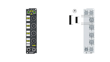 EP7041-0002 | EtherCAT Box, 1-Kanal-Motion-Interface, Schrittmotor, 48 V DC, 5 A, M12, mit Inkremental-Encoder