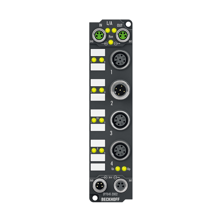 EP7041-2002 | EtherCAT Box, 1-channel motion interface, stepper motor, 48 V DC, 5 A, M12, with incremental encoder