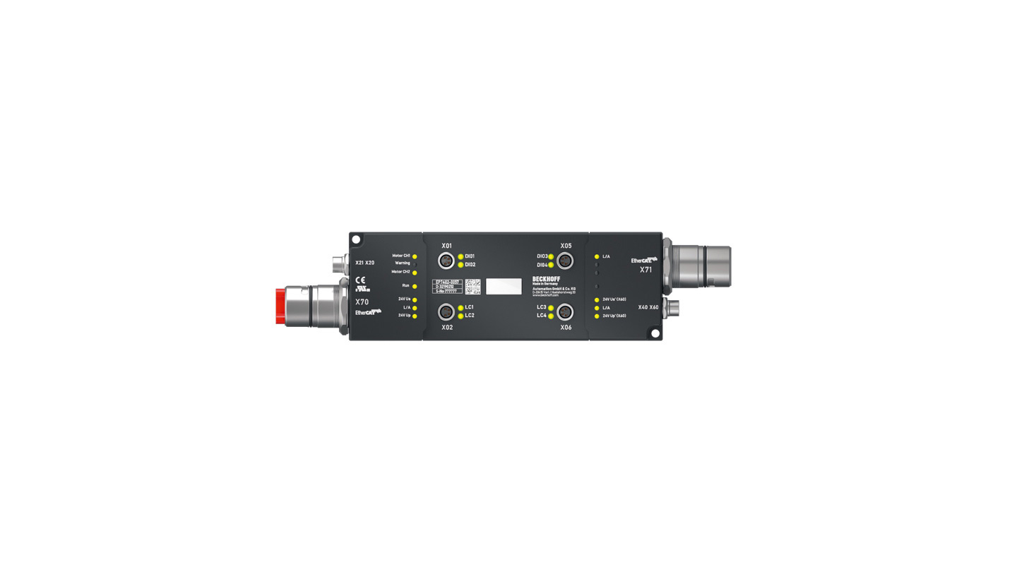EP7402-0057 | EtherCAT Box, 2-channel motion interface, BLDC motor, 24 V DC, 3.5 A, M8, EtherCAT extension