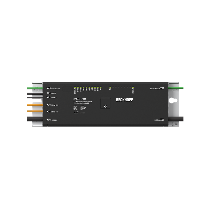 EP7412-9071 | EtherCAT Box, 2-channel motion interface, BLDC motor, 48 V DC, 4 A, STO, TwinSAFE Logic