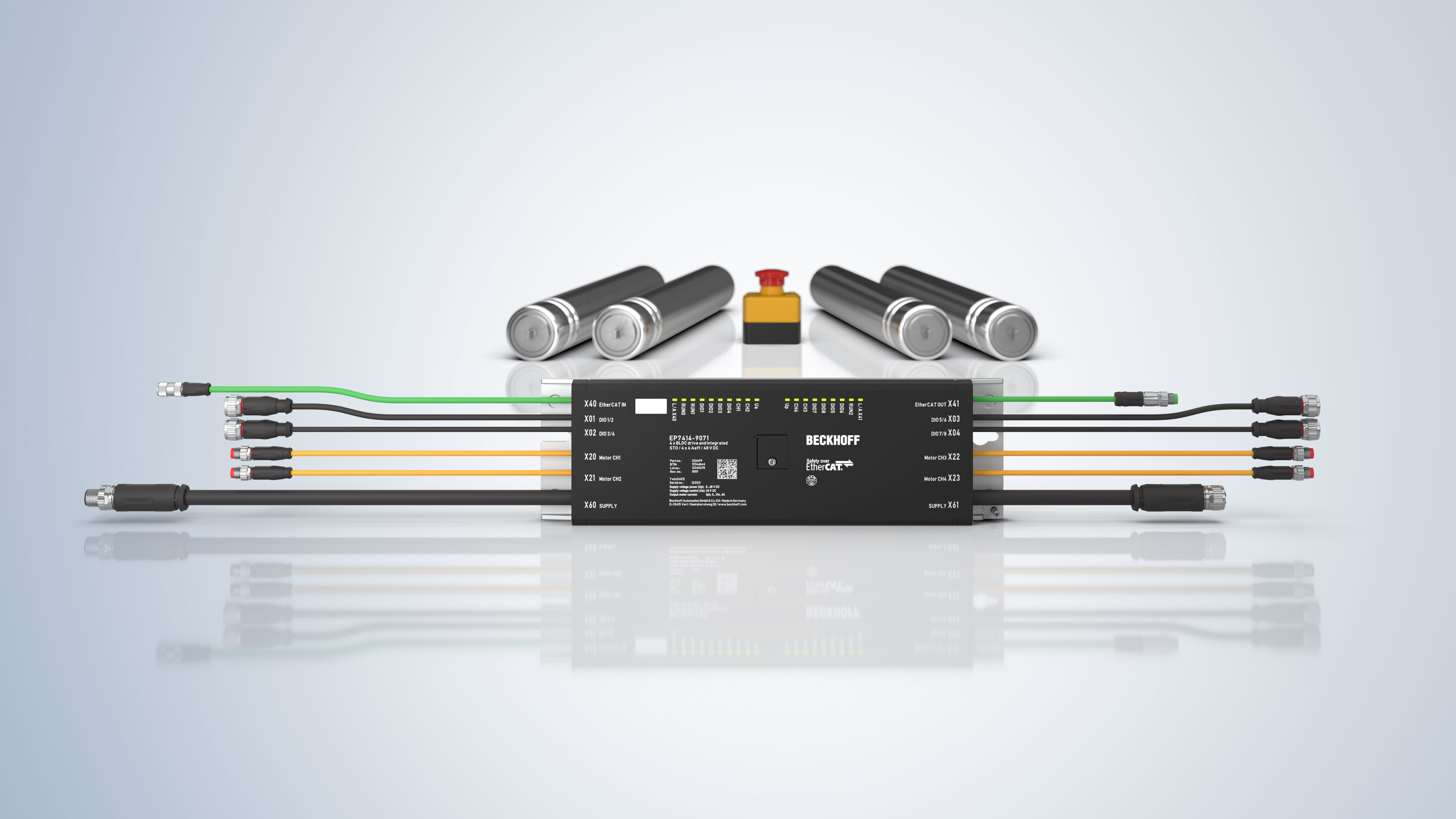 EP7412-9071 | EtherCAT Box, 2-channel motion interface, BLDC motor, 48 V DC, 4 A, STO, TwinSAFE Logic