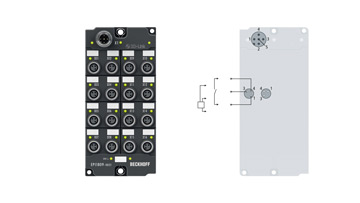 EPI1809-0021 | IO-Link box, 16-channel digital input, 24 V DC, 3 ms, M8