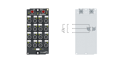 EPP1809-0021 | EtherCAT P-Box, 16-Kanal-Digital-Eingang, 24 V DC, 3 ms, M8