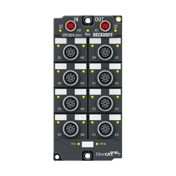 EPP1809-0022 | EtherCAT P-Box, 16-Kanal-Digital-Eingang, 24 V DC, 3 ms, M12