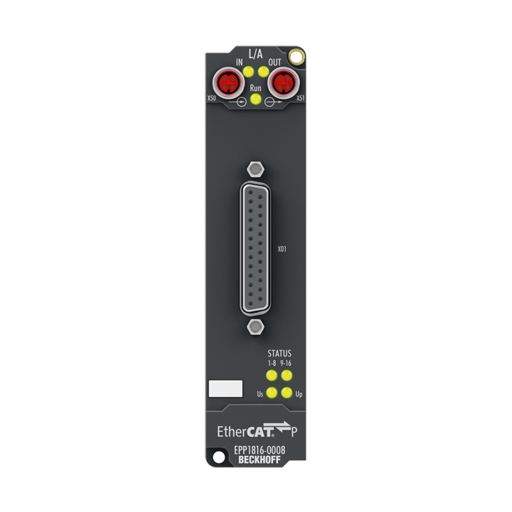 EPP1816-0008 | EtherCAT P-Box, 16-Kanal-Digital-Eingang, 24 V DC, 10 µs, D-Sub