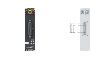 EPP1816-0008 | EtherCAT P Box, 16-channel digital input, 24 V DC, 10 µs, D-sub