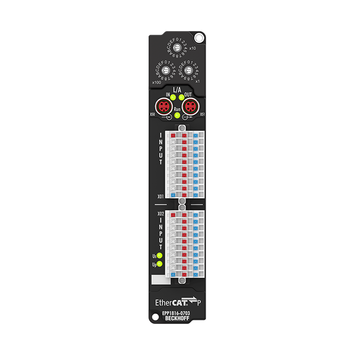 EPP1816-0703 | EtherCAT Box, 16-channel digital input, ID switch, 24 V DC, 10 µs, IP20 connector