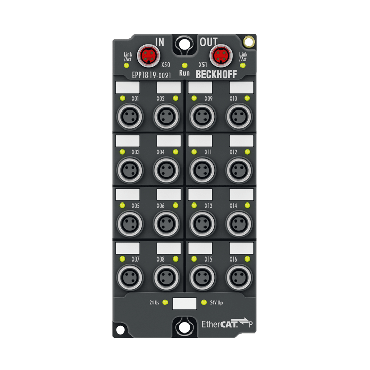 EPP1819-0021 | EtherCAT P-Box, 16-Kanal-Digital-Eingang, 24 V DC, 10 µs, M8