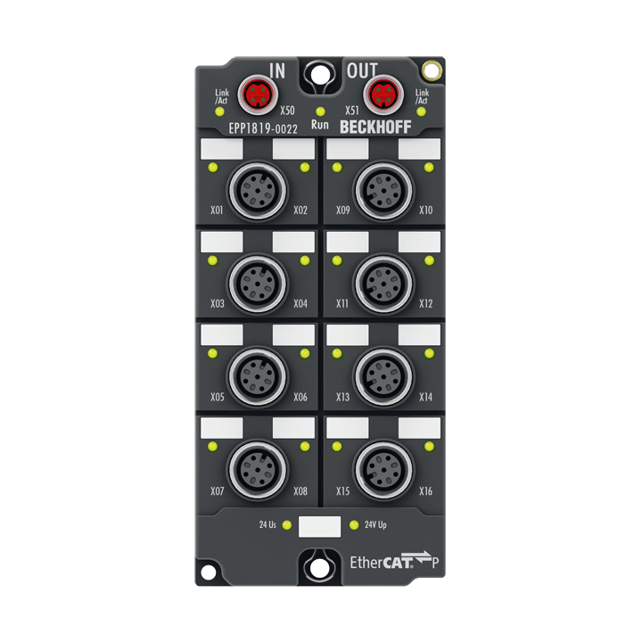 EPP1819-0022 | EtherCAT P-Box, 16-Kanal-Digital-Eingang, 24 V DC, 10 µs, M12