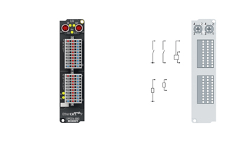 EPP2316-0003 | EtherCAT P-Box, 8-Kanal-Digital-Eingang + 8-Kanal-Digital-Ausgang, 24 V DC, 10 µs, 0,5 A, IP20-Stecker